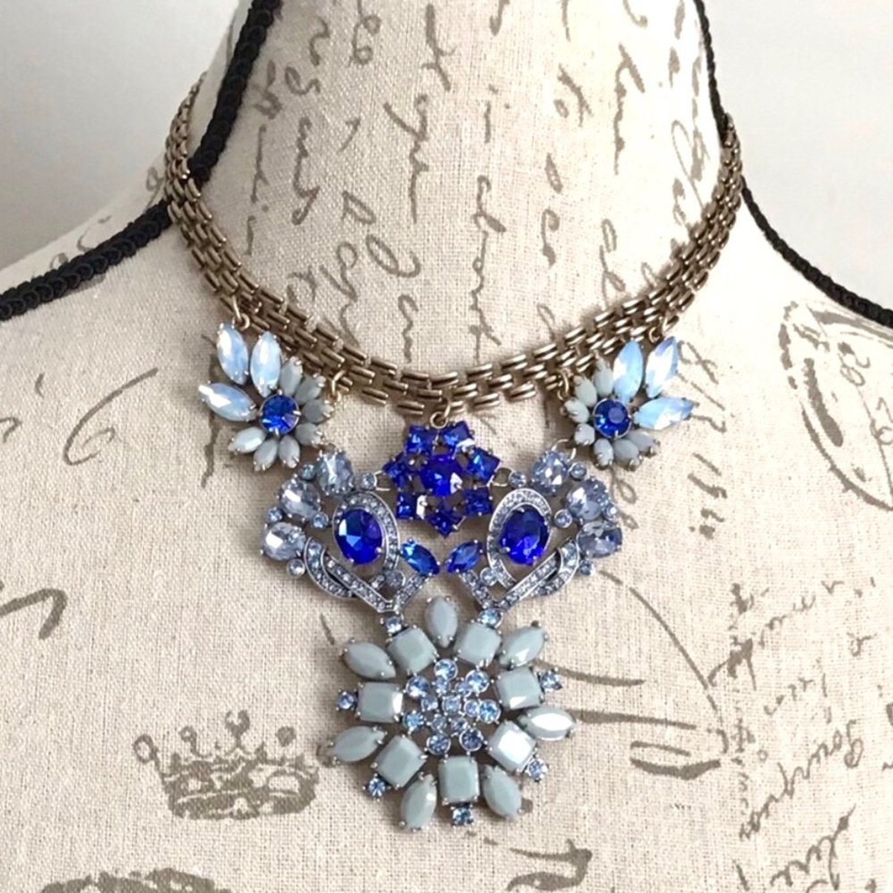 J. Crew Statement Necklace Crystals Gemstones RARE NWT